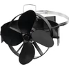 Kép 7/8 - Ventilátor Strend Pro, kandalló, füstcsőre rögzíthető és mágneses, hővel működő, 4 lapátos, fekete