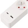 Kép 2/3 - Kábel Strend Pro LG-FB603K, 1,4 m hosszúságú, hosszabbító, 3x aljzat + kapcsoló, USB