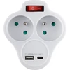Kép 3/4 - Elosztó Strend Pro, fehér, 2x 16 A, USB A+C, kapcsolóval