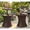 Kép 2/2 - Bár Keter® COOL BAR RATTAN, barna, multifunkciós, kerti asztal, kerek, 490x490x570/820 mm