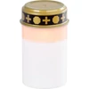 Kép 1/4 - Mécses MagicHome, LED gyertyával, sírra, fehér, 12 cm, (2xAA elemmel együtt)