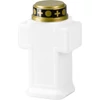 Kép 3/4 - Gyertya MagicHome, kereszt, LED, sírra, fehér, 2xAA, 15x9 cm, (2xAA elem a csomag része)