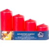 Kép 1/3 - Gyertya MagicHome, karácsonyi, adventi, piros, 48 mm 60/80/100/120 mm, csomag 4 db