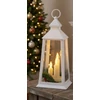 Kép 2/5 - Lámpás MagicHome Karácsonyi, műanyag, fehér, 3xLED sárga, 14x14x35 cm, 3xAAA