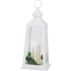 Kép 3/5 - Lámpás MagicHome Karácsonyi, műanyag, fehér, 3xLED sárga, 14x14x35 cm, 3xAAA