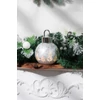 Kép 4/5 - Gömb MagicHome Karácsony, üveg, ezüst, 10xLED meleg fehér, 12x12x18 cm, 2xAA
