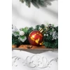 Kép 4/4 - Gömb MagicHome Karácsony, üveg, piros, 10xLED meleg fehér, 12x12x18 cm, 2xAA