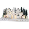 Kép 1/4 - Dekoráció MagicHome Karácsony, falu, fa, 15xLED meleg fehér, 45x15x22.7 cm, 2xAA