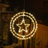 Kép 2/3 - Dekoráció MagicHome Karácsony, csillag, műanyag, 80xLED meleg fehér, 32.5x36 cm, 3xAA