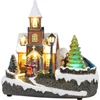 Kép 1/3 - Dekoráció MagicHome Karácsony, templom, műanyag, 1xLED meleg fehér, 21x14.5x20.8 cm, 3xAA