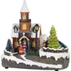 Kép 3/3 - Dekoráció MagicHome Karácsony, templom, műanyag, 1xLED meleg fehér, 21x14.5x20.8 cm, 3xAA