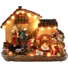Kép 1/3 - Dekoráció MagicHome Karácsony, házikó, polirezin, 16xLED meleg fehér, 29x14x24 cm, 3xAA