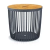 Kép 1/2 - Asztal Clubo, fedéllel, 450x410 mm, 2az1-ben, univerzális kosár, bambusz fedél, 50 liter, antracit