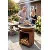 Kép 2/2 - Grill Strend Pro Fiesta, rozsda kivitel, acél, 75 cm átmérő, tűzrakóval