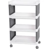 Kép 1/8 - Polc MagicHome Rolly, műanyag, 4 polcos, 49x29x75,5 cm, görgőkön