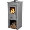 Kép 1/7 - Kályha Thalia Uno Glass Lite, szürke, 3,9 kW
