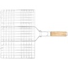 Kép 1/4 - Grillrács Strend Pro Grill, húshoz fa fogantyúval, 49x35x1,5 cm