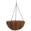 Kép 1/4 - Virágcserép Strend Pro LC-CocoH-23, 30x30x14 cm, függő, acél/kókusz, lánccal és akasztóval