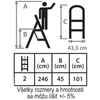 Kép 6/6 - Lépcsőfok Strend Pro LFT105, 2 fokos fellépő, acél, EN14183, teherbírás 150 kg