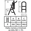 Kép 6/6 - Lépcsőfok Strend Pro LFT160, 4 fokos fellépő, acél, EN14183, teherbírás 150 kg