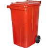 Kép 1/5 - Edény Europlast 240 liter, műanyag, piros, szemeteskuka