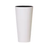 Kép 1/3 - Virágcserép betéttel TUBUS Slim Shine, 400x762 mm, fehér