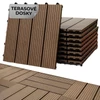 Kép 3/8 - Teraszlap készlet, WPC fa hatású, burkolat, PP, 31x31x2, műanyag, barna és szürke szín, csomag. 9 db
