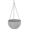 Kép 1/3 - Virágcserép Strend Pro Modern, függő, sötétszürke, 26x16 cm, lánccal és akasztóval