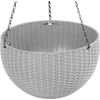 Kép 3/3 - Virágcserép Strend Pro Modern, függő, sötétszürke, 26x16 cm, lánccal és akasztóval