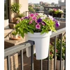 Kép 2/2 - Virágcserép Strend Pro Modern Railing, korlátra, 25,5x28 cm, fehér