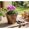 Kép 2/3 - Virágcserép Strend Pro Flower, 24,5x19,3 cm, arany, fémes hatású