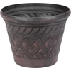 Kép 1/3 - Virágcserép Strend Pro, 29x23 cm, sötétbarna, rattan mintás