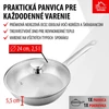Kép 2/8 - Serpenyő MagicHome Chloe, 24 cm, 2,5 liter, üvegfedővel, rozsdamentes acél