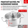 Kép 2/8 - Lábas MagicHome Chloe, edény, 16 cm, 1,5 liter, üvegfedővel, rozsdamentes acél