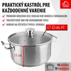 Kép 2/8 - Lábas MagicHome Chloe, edény, 22 cm, 4 liter, üvegfedővel, rozsdamentes acél