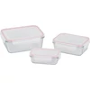 Kép 2/4 - Doboz MagicHome, készlet 3 db, üveg, téglalap alakú, fedéllel, 400/900/1900 ml