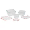 Kép 3/4 - Doboz MagicHome, 3 darabos készlet, üveg, négyzet alakú, fedéllel, 450/1000/1900 ml