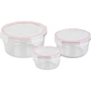 Kép 2/4 - Doboz MagicHome, 3 darabos készlet, üveg, kerek, fedéllel, 370/800/1500 ml