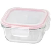 Kép 1/3 - Doboz MagicHome, négyzet alakú, 520 ml, fedéllel, Clip, üveg