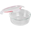 Kép 2/3 - Tárolóedény MagicHome, Kerek, 1300 ml, fedéllel, Clip, üveg
