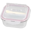 Kép 2/4 - Doboz MagicHome, négyzet alakú, fedéllel, 1200 ml, evőeszközzel, Clip, üveg