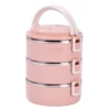 Kép 1/5 - Ebédhordó MagicHome LB933, 3 részes, 3x 500 ml, rózsaszín, 20x15x6,2 cm