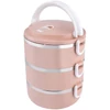 Kép 3/5 - Ebédhordó MagicHome LB933, 3 részes, 3x 500 ml, rózsaszín, 20x15x6,2 cm
