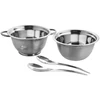 Kép 2/2 - Saláta készlet MagicHome, 24 cm, 4 részes - tál, szűrő, 2x merőkanál, rozsdamentes acél