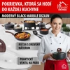 Kép 3/8 - Fedő MagicHome Black Marble Line, üveg, 24 cm
