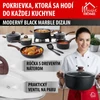 Kép 3/8 - Fedő MagicHome Black Marble Line, üveg, 26 cm