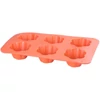 Kép 1/4 - Sütőforma MagicHome, 6 muffin sütéséhez, szilikon, virágmintás, piros, 28,6x17,2 cm