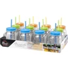 Kép 1/8 - Pohár MagicHome, üveg, szívószállal, színes fedéllel, 480 ml, Sellbox 12 db