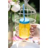 Kép 4/8 - Pohár MagicHome, üveg, szívószállal, színes fedéllel, 480 ml, Sellbox 12 db