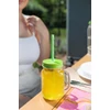 Kép 8/8 - Pohár MagicHome, üveg, szívószállal, színes fedéllel, 480 ml, Sellbox 12 db